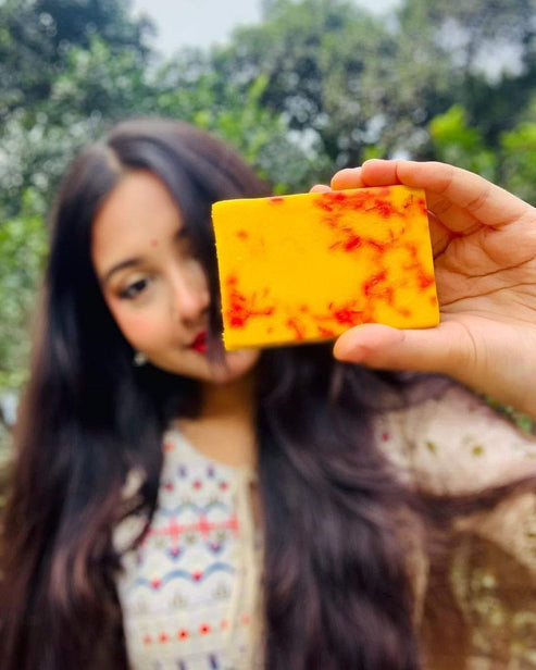 ( ১ পিস ) Saffron Goat Milk Handmade Soap